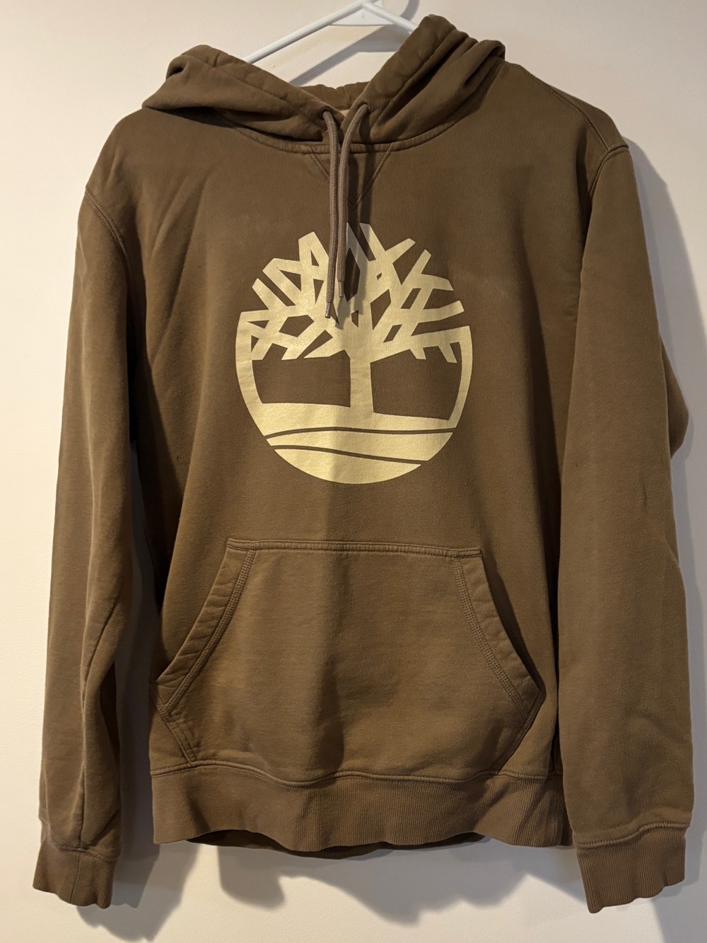 Timberland Olive Green Logo Hoodie - Men's Size Small